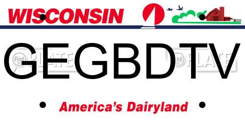 GEGBDTV Wisconsin License Plate