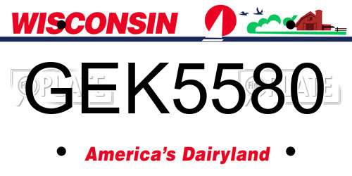 GEK5580 Wisconsin License Plate