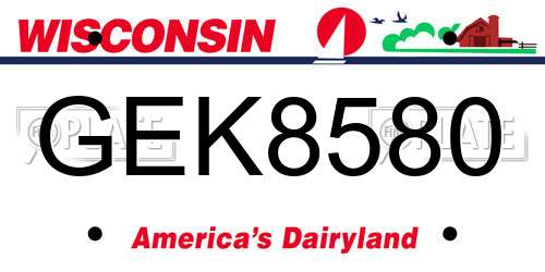 GEK8580 Wisconsin License Plate