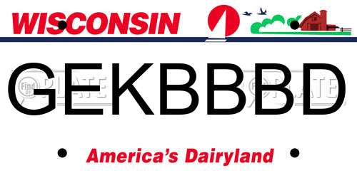 GEKBBBD Wisconsin License Plate