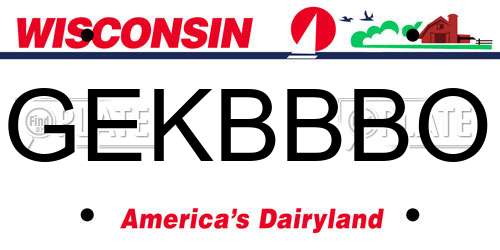 GEKBBBO Wisconsin License Plate