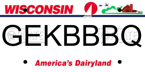 GEKBBBQ Wisconsin License Plate