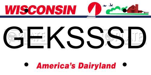 GEKSSSD Wisconsin License Plate