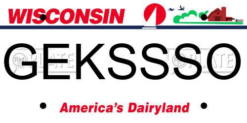GEKSSSO Wisconsin License Plate