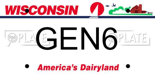 GEN6 Wisconsin License Plate