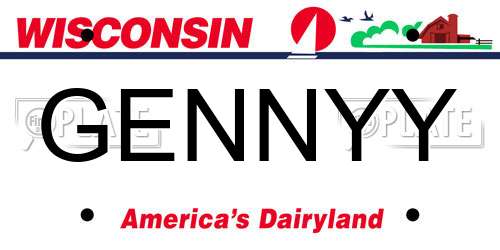 GENNYY Wisconsin License Plate