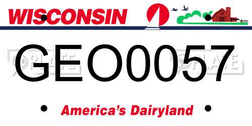 GEO0057 Wisconsin License Plate