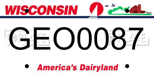 GEO0087 Wisconsin License Plate