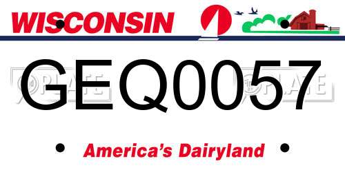 GEQ0057 Wisconsin License Plate