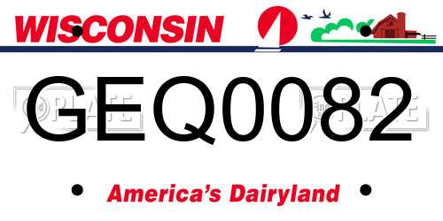 GEQ0082 Wisconsin License Plate