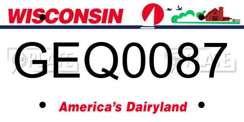 GEQ0087 Wisconsin License Plate