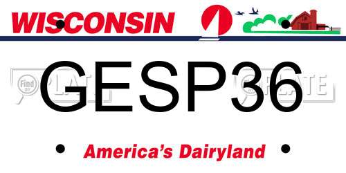 GESP36 Wisconsin License Plate