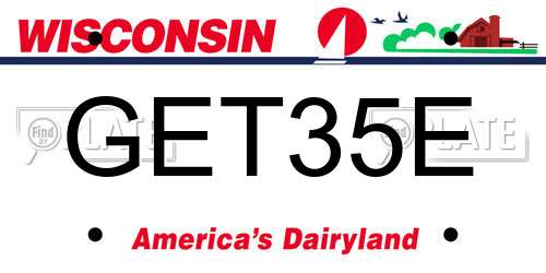 GET35E Wisconsin License Plate