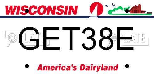 GET38E Wisconsin License Plate