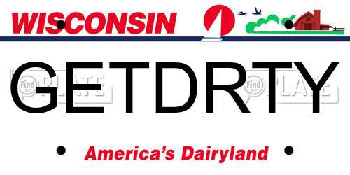 GETDRTY Wisconsin License Plate