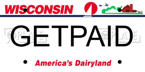 GETPAID Wisconsin License Plate