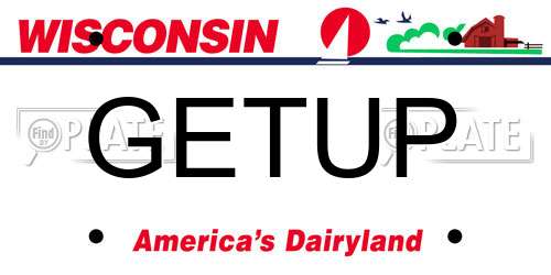 GETUP Wisconsin License Plate