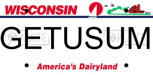 GETUSUM Wisconsin License Plate
