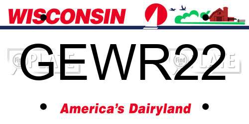 GEWR22 Wisconsin License Plate
