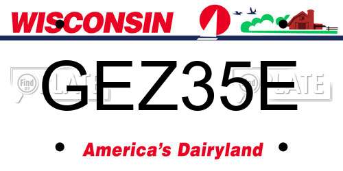 GEZ35E Wisconsin License Plate