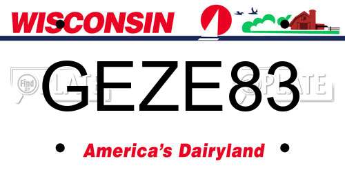 GEZE83 Wisconsin License Plate