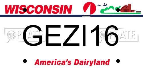 GEZI16 Wisconsin License Plate