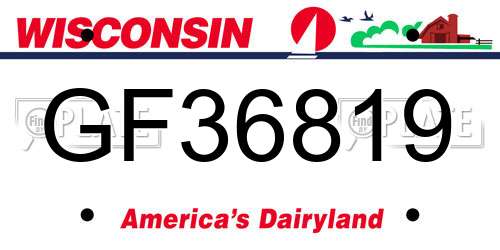 GF36819 Wisconsin License Plate