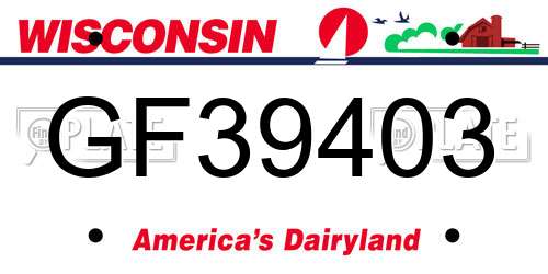GF39403 Wisconsin License Plate