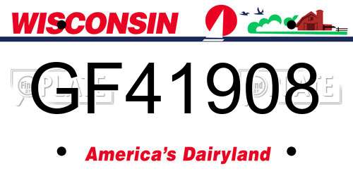 GF41908 Wisconsin License Plate
