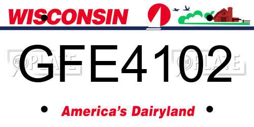 GFE4102 Wisconsin License Plate