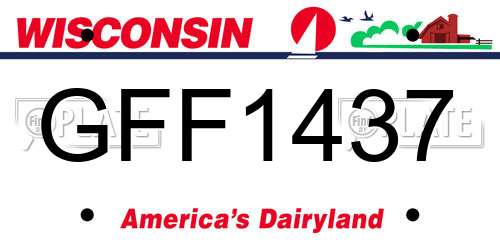 GFF1437 Wisconsin License Plate