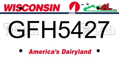 GFH5427 Wisconsin License Plate