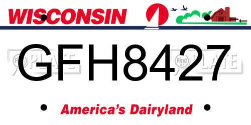 GFH8427 Wisconsin License Plate