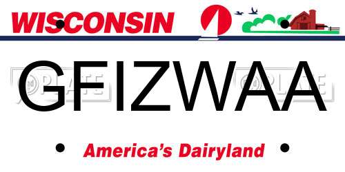 GFIZWAA Wisconsin License Plate