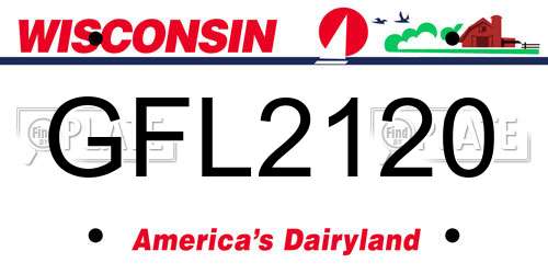 GFL2120 Wisconsin License Plate