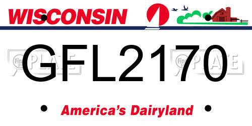 GFL2170 Wisconsin License Plate