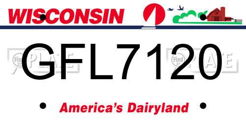 GFL7120 Wisconsin License Plate