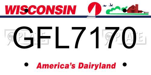GFL7170 Wisconsin License Plate