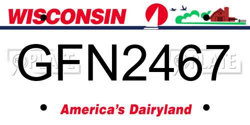 GFN2467 Wisconsin License Plate