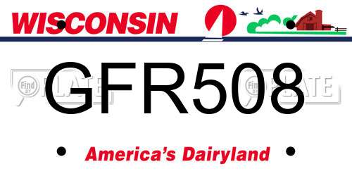GFR508 Wisconsin License Plate
