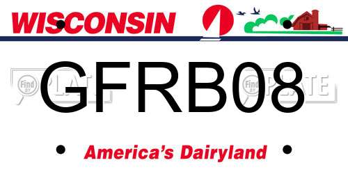 GFRB08 Wisconsin License Plate