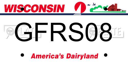 GFRS08 Wisconsin License Plate