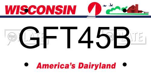 GFT45B Wisconsin License Plate