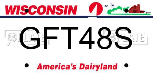 GFT48S Wisconsin License Plate