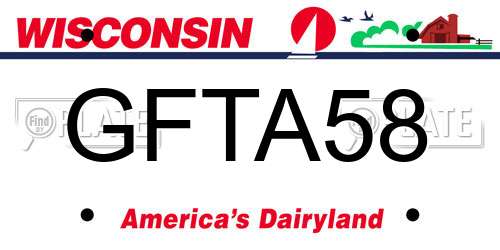 GFTA58 Wisconsin License Plate
