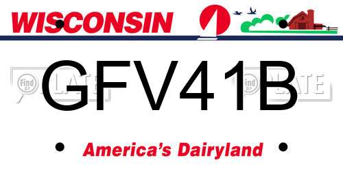 GFV41B Wisconsin License Plate