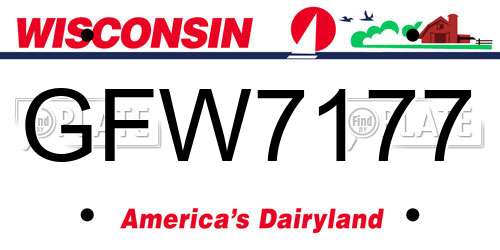 GFW7177 Wisconsin License Plate