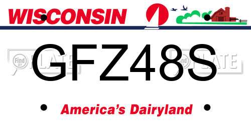 GFZ48S Wisconsin License Plate