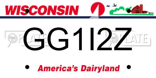 GG1I2Z Wisconsin License Plate