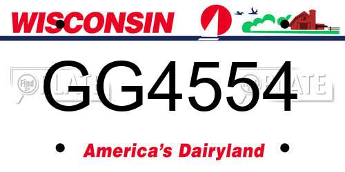 GG4554 Wisconsin License Plate
